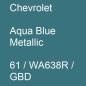 Preview: Chevrolet, Aqua Blue Metallic, 61 / WA638R / GBD.
